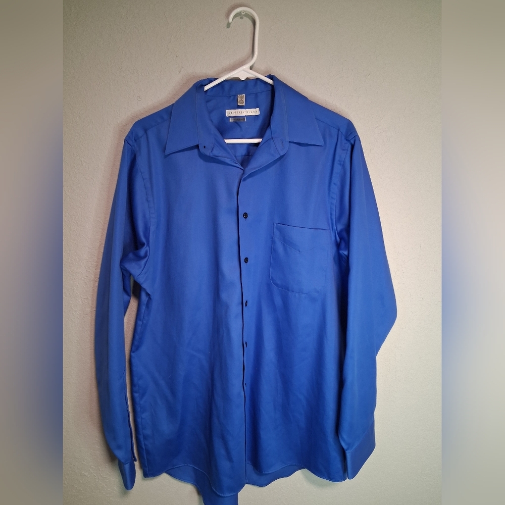 Geoffrey Beene Blue Dress Shirt Men’s Large 16 34/35 Long Sleeve Button Down EUC
